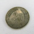1929 Finland 25 Pennia - scarce - double cracked die