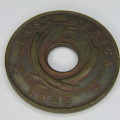 1942 East Africa 5 Cent - `SA` mintmark - uncirculated