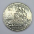 1970 New Zealand 50 Cent - only 30000 minted - AU+