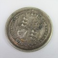 1887 Great Britain Sixpence - XF+