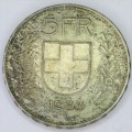 1933 B Switzerland 5 Franc - XF