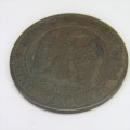 1857 France 5 Centimes `A` mintmark - VF