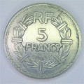 1945 France aluminum `B` 5 Franc - XF+