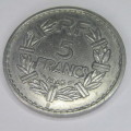 1945 France aluminum `B` 5 Franc - XF+