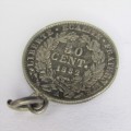 1882 France 50 Centimes - XF - mount ring