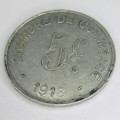 1918 French Notgeld Rouen 5 Cent