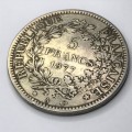 1877 France 5 Franc - VF
