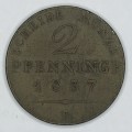 1837 D German Prussia 2 Pfennig