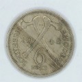 1948 Southern Rhodesia Sixpence - uncirculated - some toning