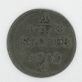 1753 German States 1/4 Stuber - over 250 years old