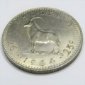 1964 Rhodesia Half Crown - large metal flaw - mint error