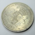 1875 Spain 5 Pesetas - VF+/aVF with rim nick