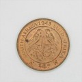1943 SA Union Quarter Penny Farthing
