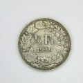 1929 Switzerland Half Franc