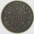1909 J German East Africa 5 Heller - excellent