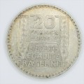 1929 France Silver 20 Francs - aXF