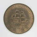1941 SA Union Half Penny - AU with mint lustre