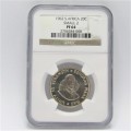 1962 South Africa 20 cent graded small 2 PF64 by NGC