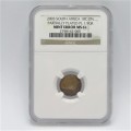 2003 South Africa Mint Error South Africa 10 cent Partially plated graded mint error MS61 by NGC
