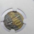 2003 South Africa Mint Error South Africa 10 cent Partially plated graded mint error MS61 by NGC