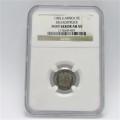 1985 South Africa Broadstruck 5c mint error AU 55 graded by NGC