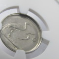 1985 South Africa Broadstruck 5c mint error AU 55 graded by NGC