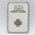 1983 South Africa 5c Struck 5% off center mint error AU 55 graded by NGC