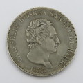 1825 P Sardinia 5 Lire with anchor mint mark - Weighs only 18,6 g - Probably reproduction