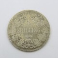 1896 ZAR Paul Kruger shilling - Well used