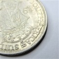 1940 SA Union half crown -  with badly cracked die reverse - AU