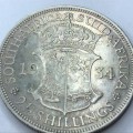 1934 SA Union 2 1/2 Shilling half crown - EF