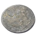 British George IV half penny overstamped RA