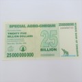 Zimbabwe Bearer cheque 15 May 2008 $25 000 000 000 - 25 Billion dollars uncirculated - ZW 97