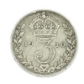 1910 British Silver 3 pence - XF