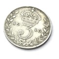 1910 British Silver 3 pence - XF