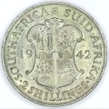 1942 SAU Silver Two Shilling - with cracked die through neck