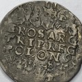 1596 Poland Sigismund 3 silver 3 Groschen - double struck - lovely coin