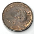 1950 SA Union Farthing - AU - Cracked die on base of neck