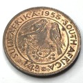 1955 SA Union Farthing - UNC - cracked die obverse