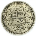 1923 Peru one sol Crown size silver coin LIBERTAD incuse