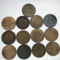Set of George 6 farthings 1939 to 1952 some UNC
