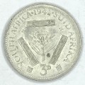 1941 SA Union 3d Threepence - UNC