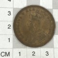 1934 SA Union Bronze Penny with 4 struck misaligned