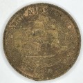 1934 SA Union bronze half penny - AU some marks