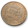 1942 SA Union Bronze half penny - AU+ lots of mint lustre