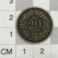 1858 B Switzerland 20 Rappen