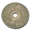 1954 Southern Rhodesia half penny - XF+ some lustre