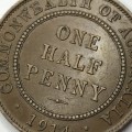 1914 Australia Half Penny ( London mint ) AU