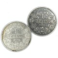 Lot of 6 ZAR kruger shillings - Full set - 1892, 1893, 1894, 1895, 1896, 1897 -Book value over R8000