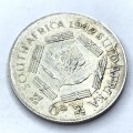 1942 SA Union Sixpence with badly cracked die